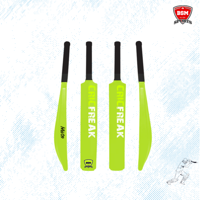 BSM Neon Green CricFreak Polymer Bat