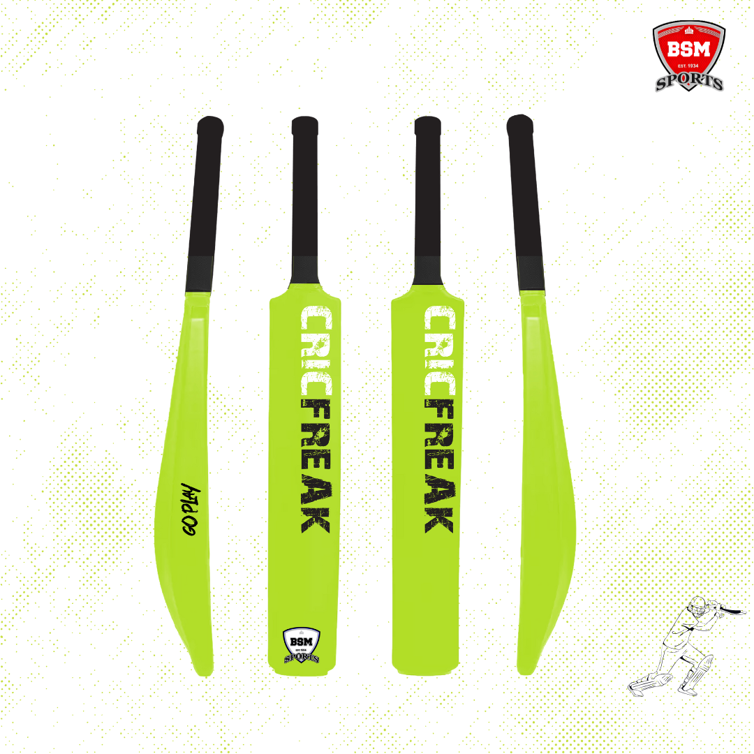 BSM Neon Green CricFreak Polymer Bat