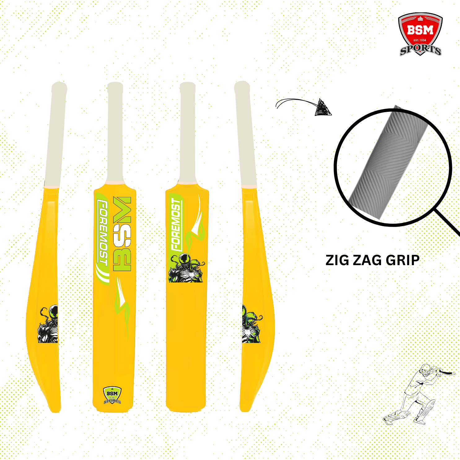 BSM Yellow Foremost Polymer Bat - Image 2