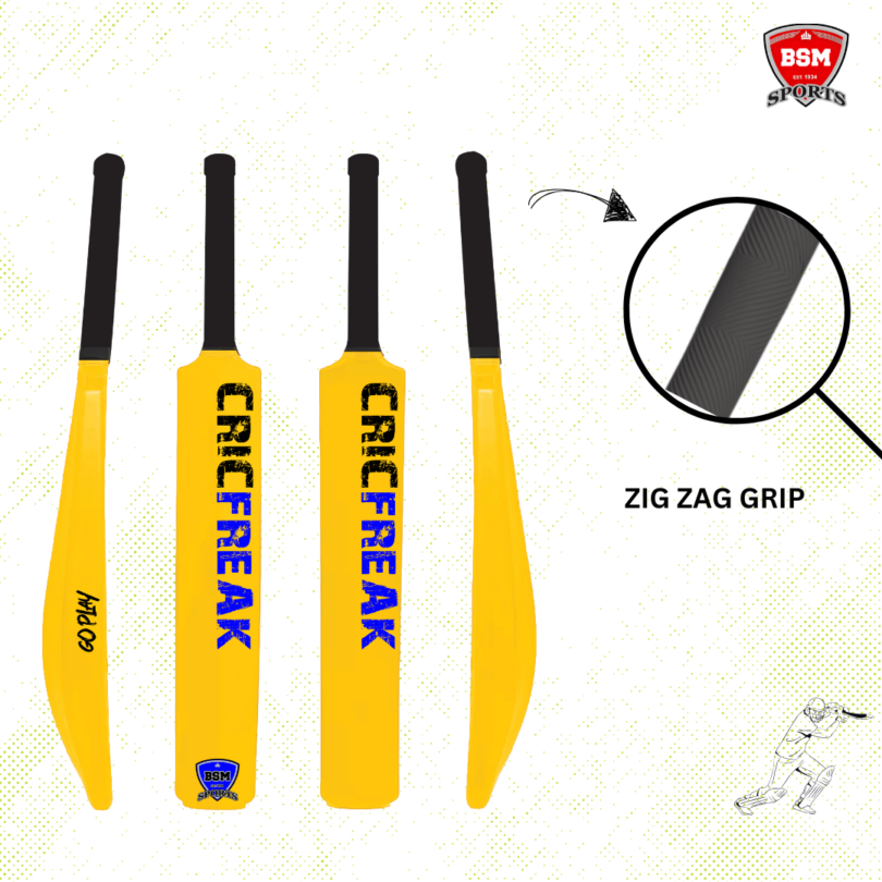BSM Yellow CricFreak Polymer Bat - Image 4