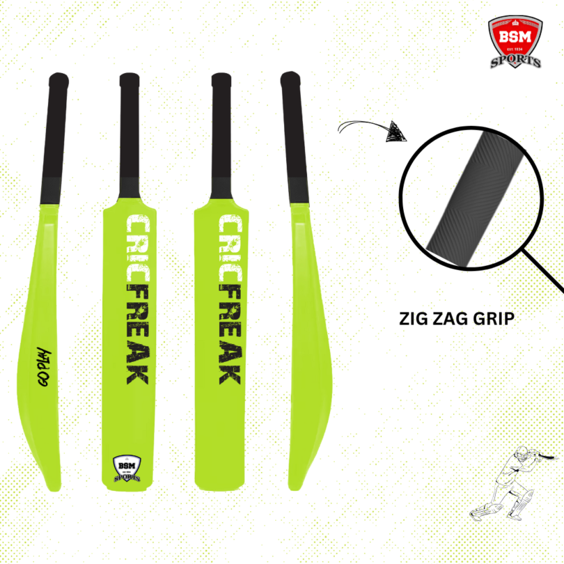 BSM Neon Green CricFreak Polymer Bat - Image 2