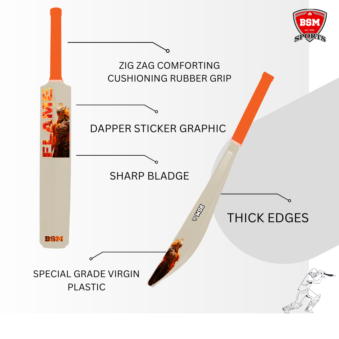 BSM White Flame Polymer Bat - Image 2