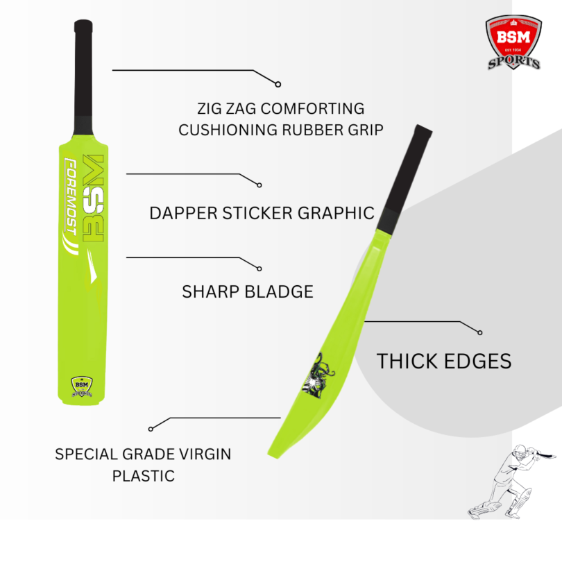 BSM Foremost Neon Green Polymer Bat - Image 2