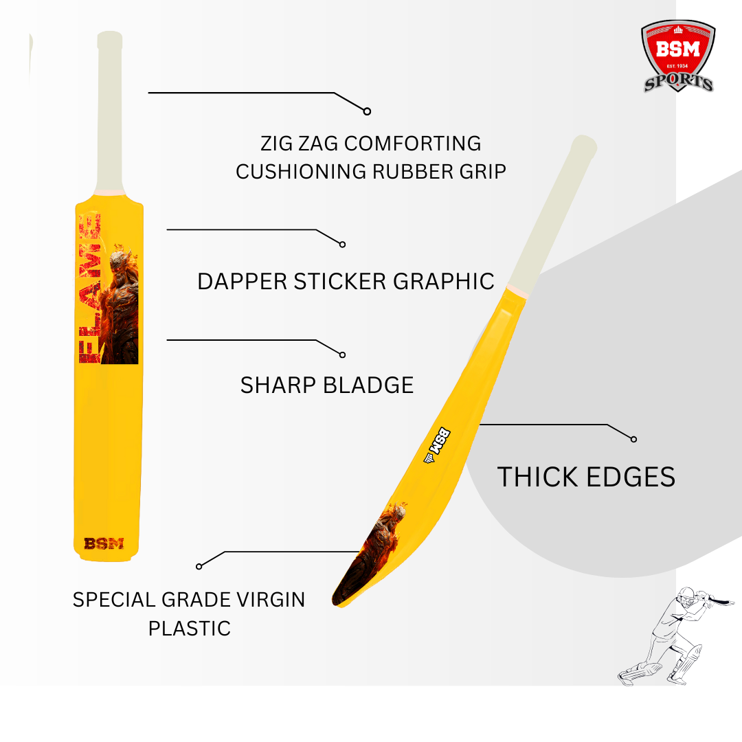 BSM Yellow Flame Polymer Bat - Image 3