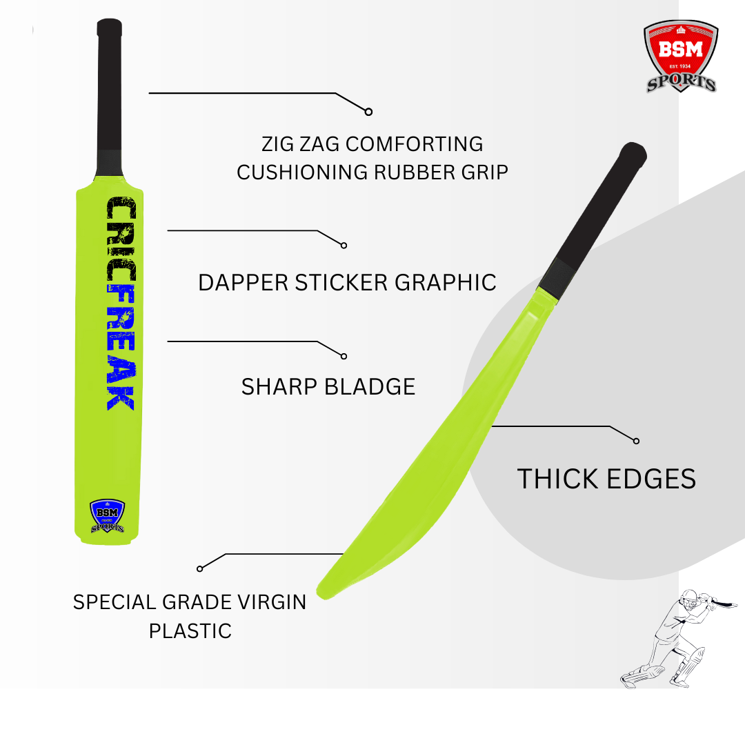 BSM Neon Green CricFreak Polymer Bat - Image 4