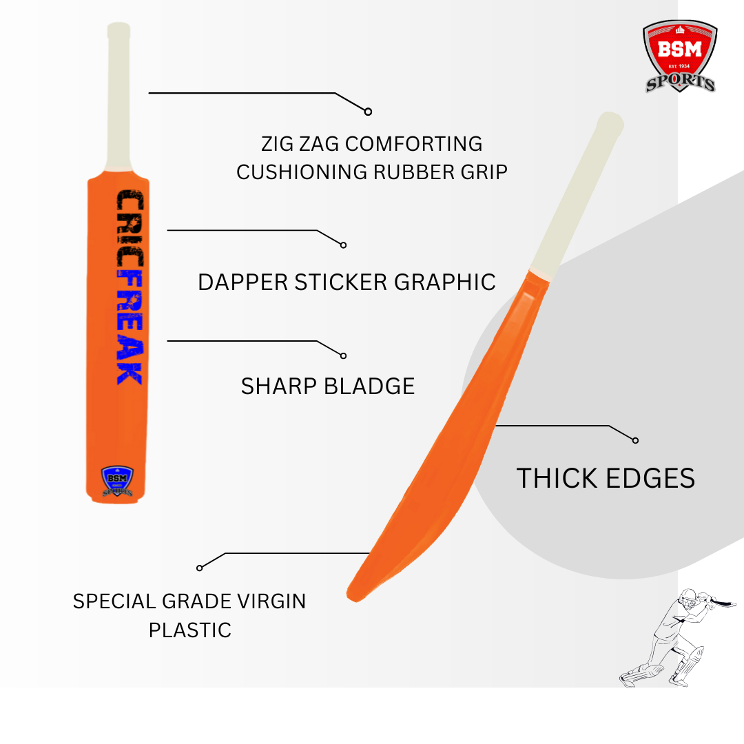 BSM Orange CricFreak Polymer Bat - Image 3