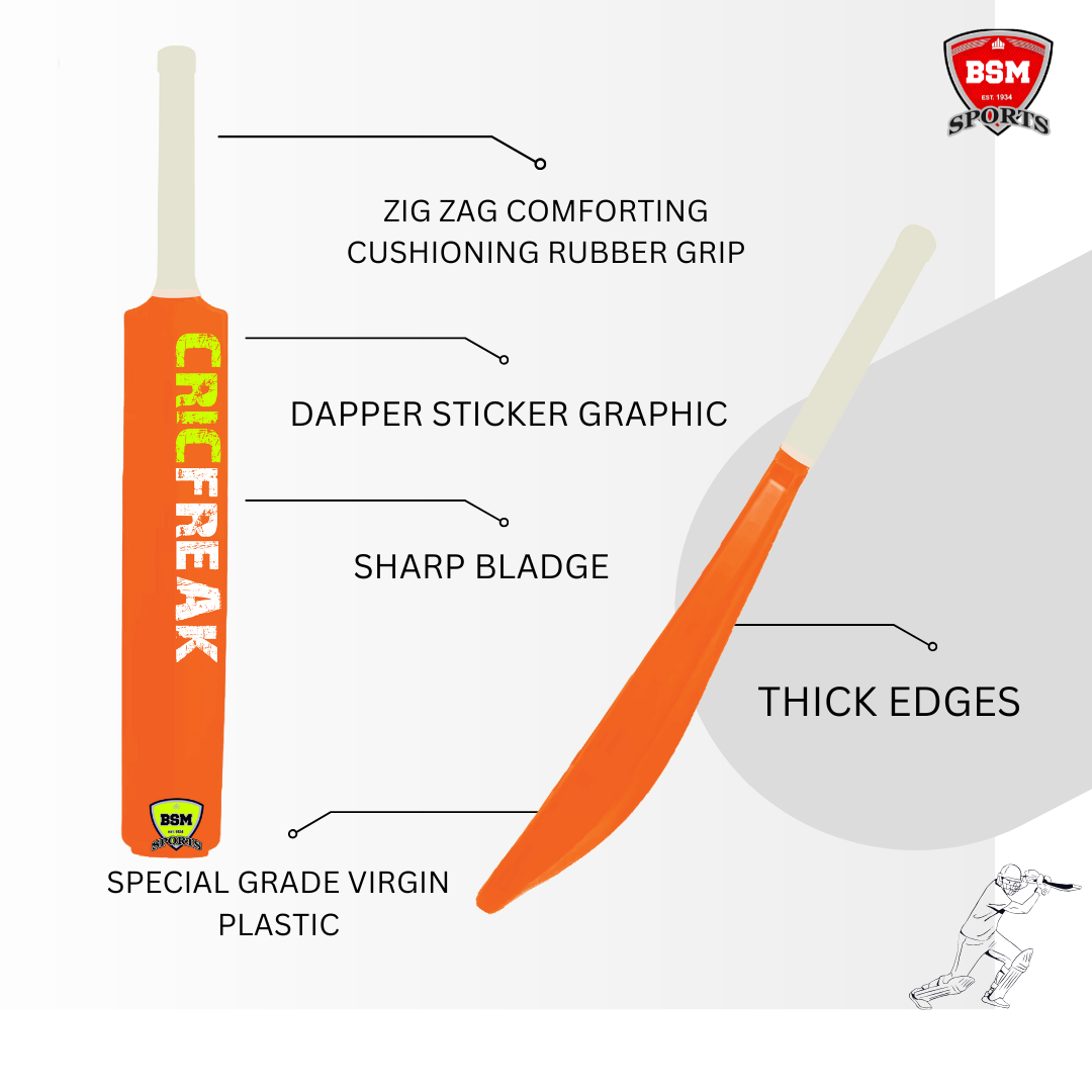 BSM Orange CricFreak Polymer Bat - Image 2