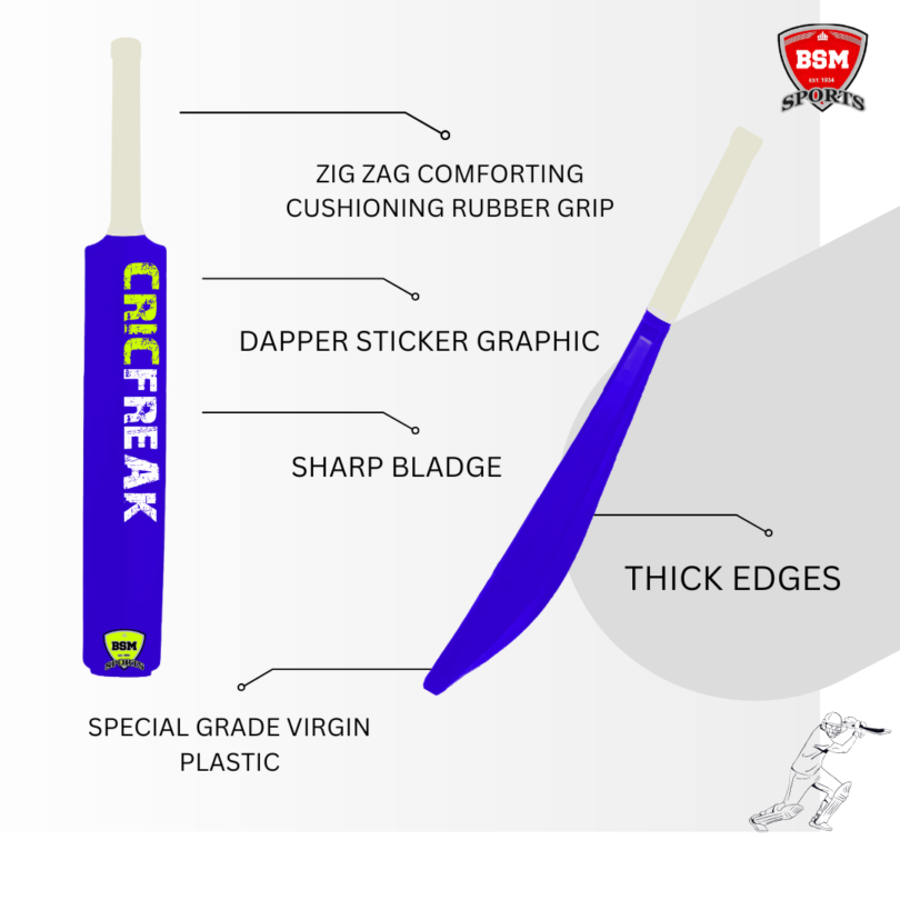 BSM Dark Blue CricFreak Polymer Bat - Image 3