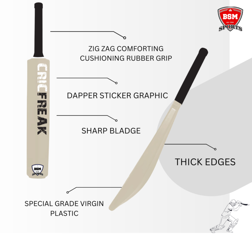 BSM White CricFreak Polymer Bat - Image 3