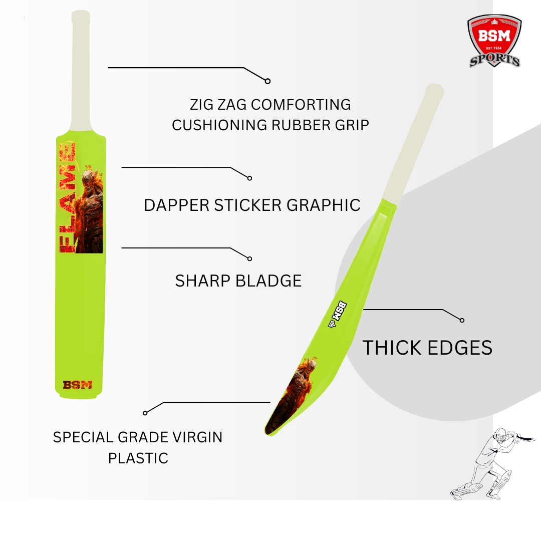 BSM Green Neon Flame Polymer Bat - Image 3