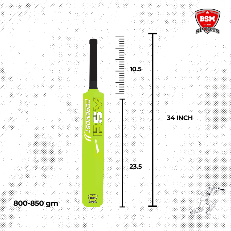 BSM Foremost Neon Green Polymer Bat - Image 4