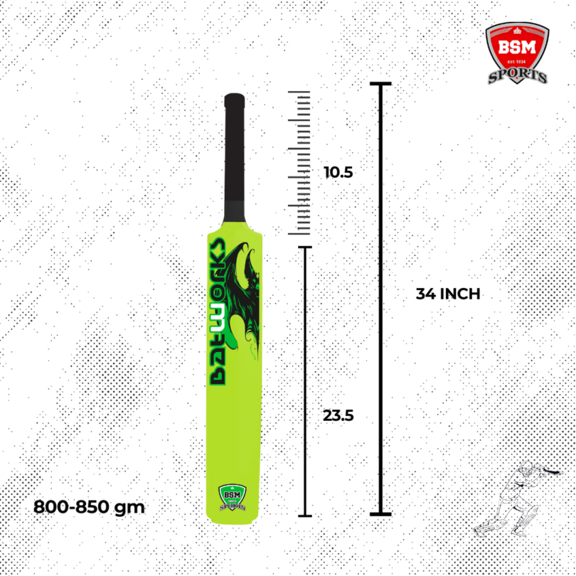BSM Neon Green Batworks Polymer Bat - Image 2