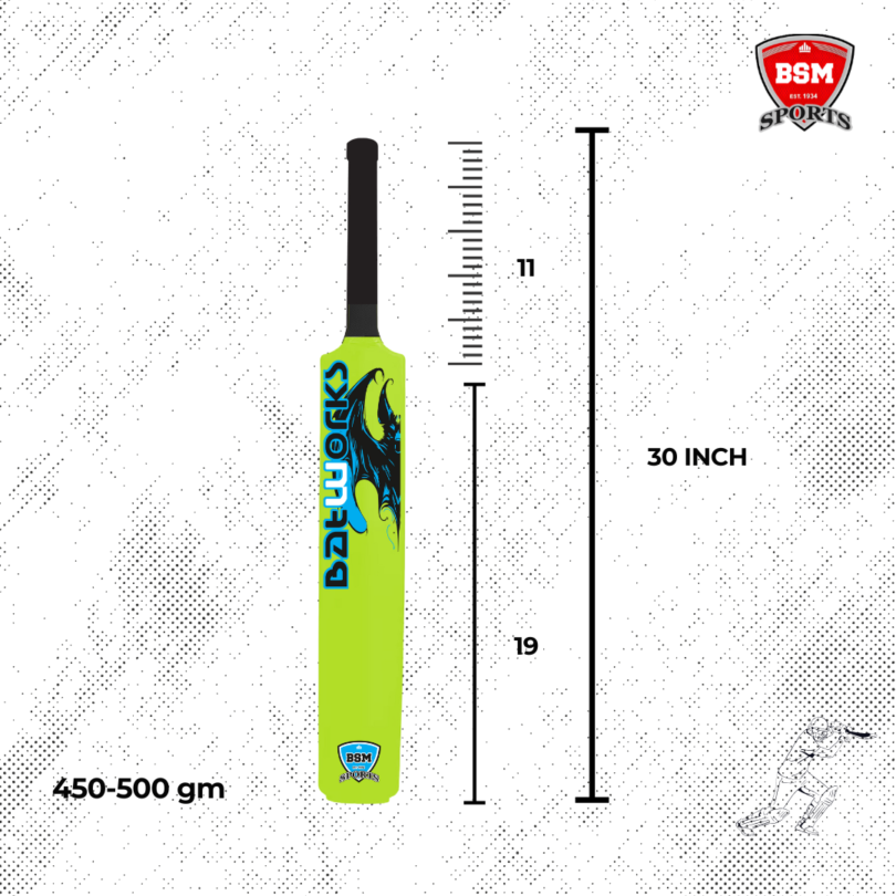 BSM Neon Green Batworks Polymer Bat - Image 4