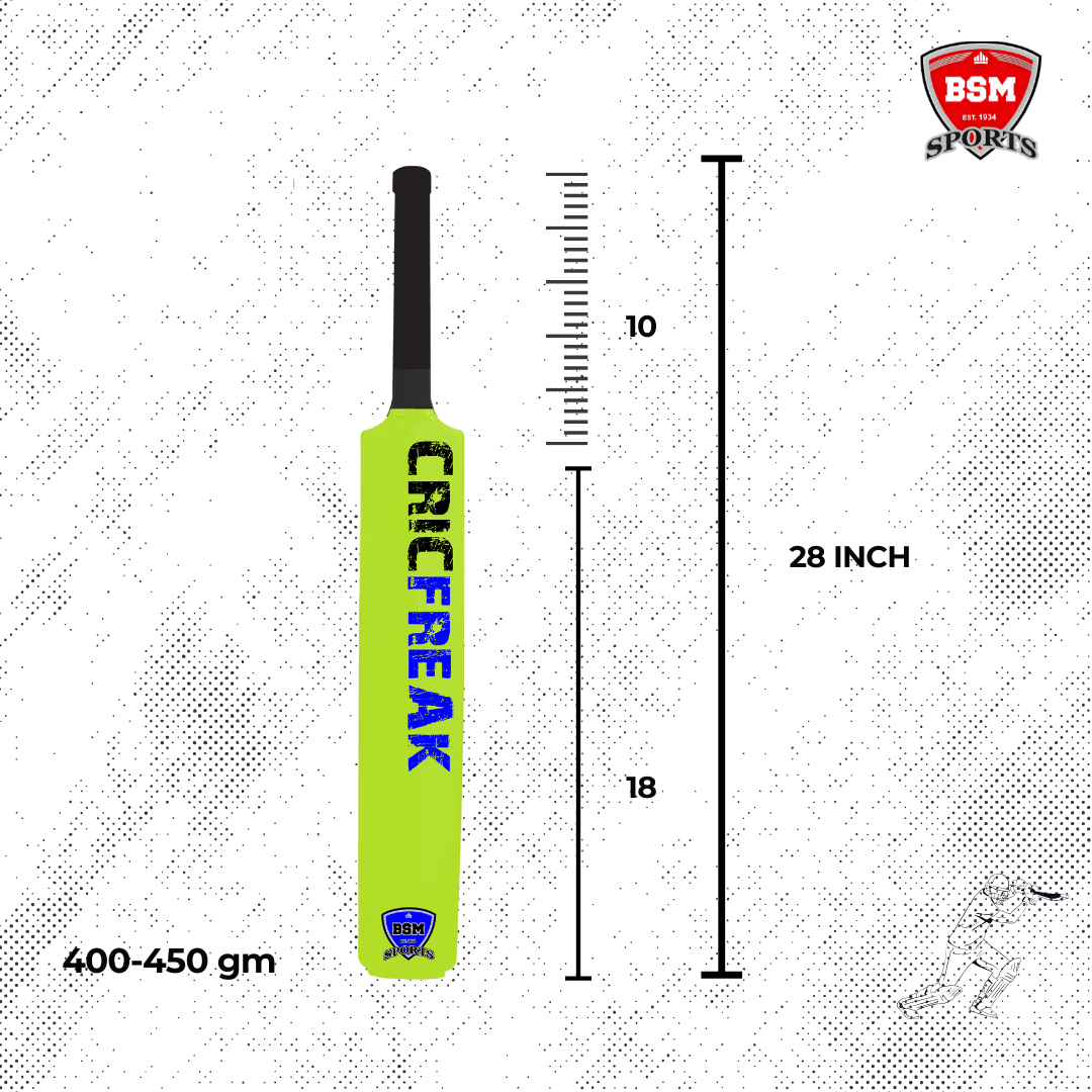 BSM Neon Green CricFreak Polymer Bat - Image 3