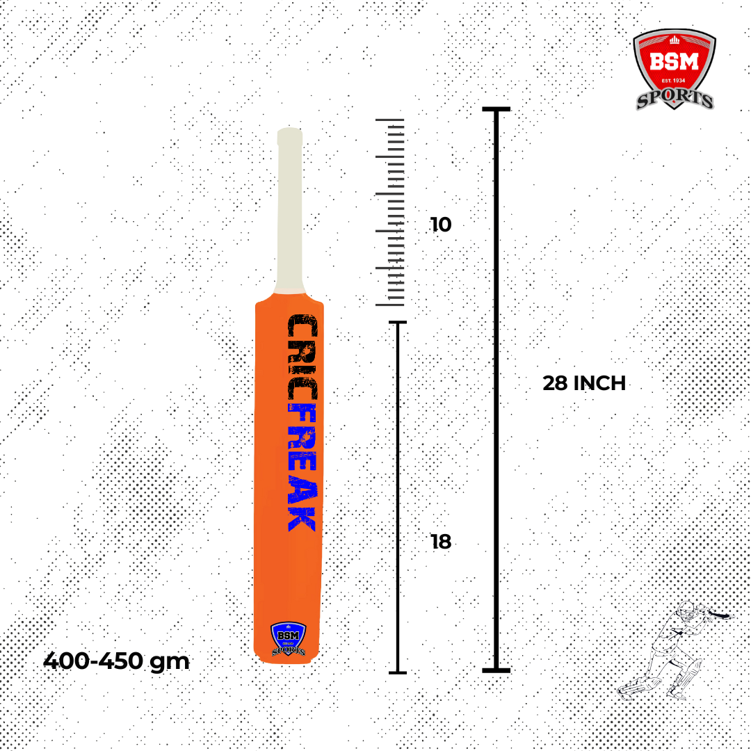BSM Orange CricFreak Polymer Bat - Image 2