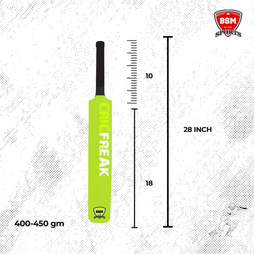 BSM Neon Green CricFreak Polymer Bat - Image 2