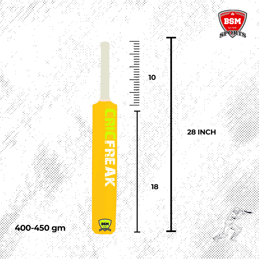BSM Yellow CricFreak Polymer Bat - Image 2