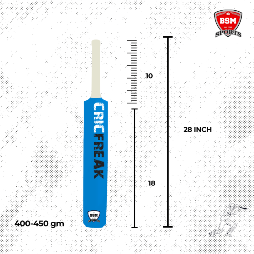 BSM Light Blue CricFreak Polymer Bat - Image 2